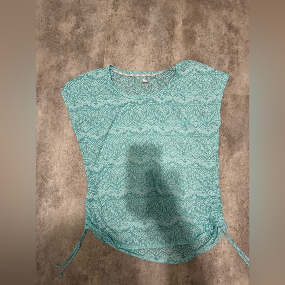 Elegant Teal Patterned Tank Top